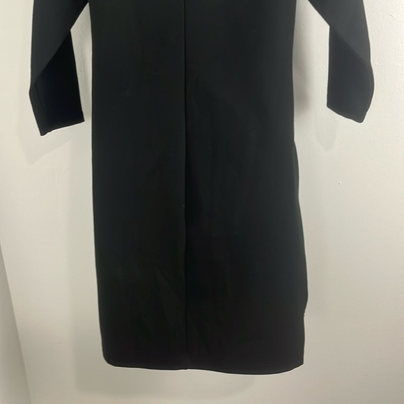 Nicole Benisti Ruched Black Faux Leather and Mesh Bodycon Dress - Picture 7 of 11